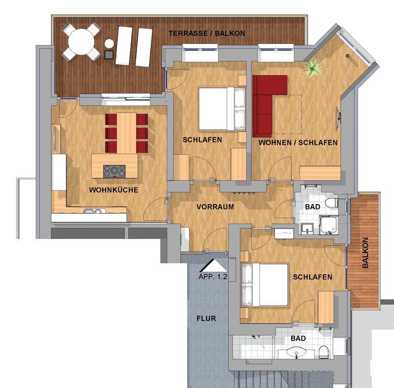 Appartements Schwaighofer Kössen Oda fotoğraf